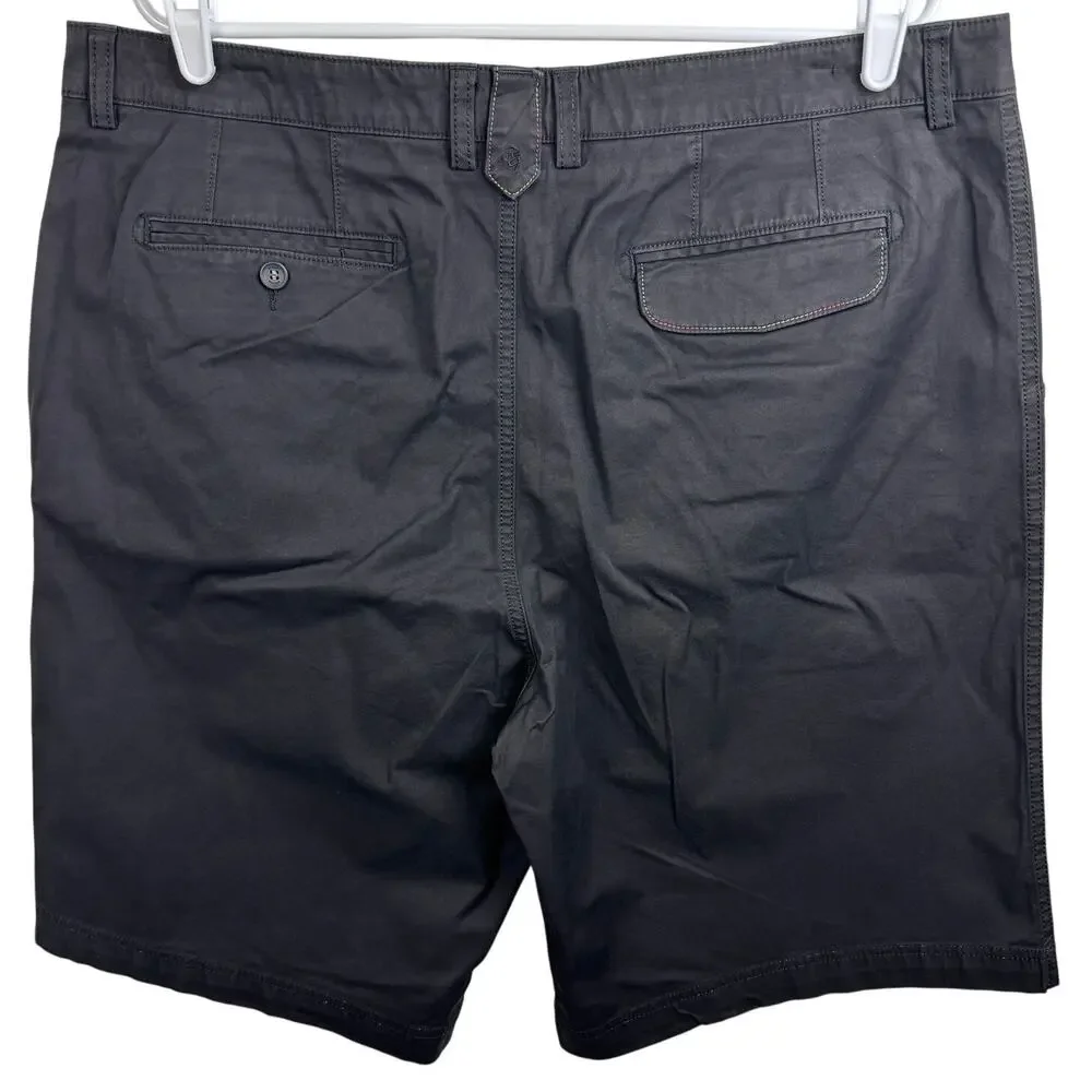 Robert Graham Men's Shorts 38 Black Chino Flat Front 10